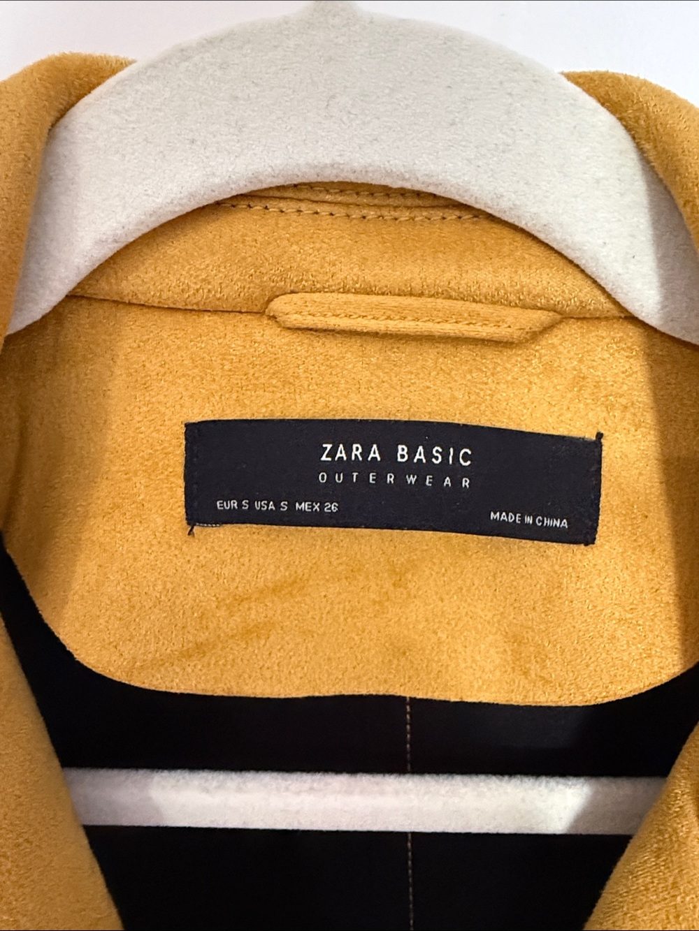 Zara Yellow Suede Cropped Moto Jacket - Picture 2 of 4